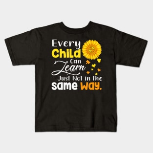 Autism Special Education Teacher Shirt Sunflower Gifts Kids T-Shirt